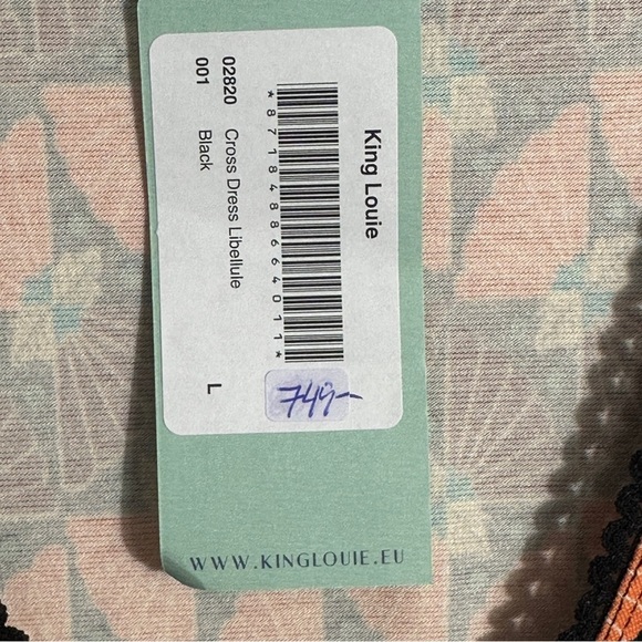 New with tags. King Louie size large Cross Dress Libellule Black. Office, date - Picture 6 of 8